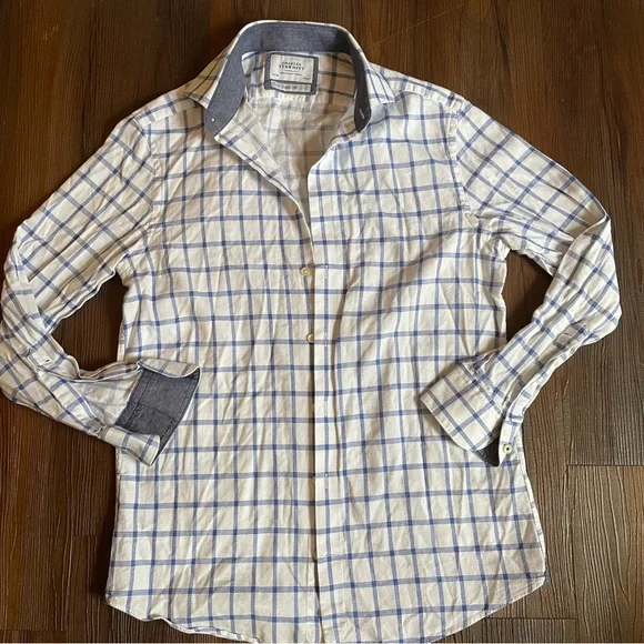 Charles Tyrwhitt | Shirts | Charles Tyrwhitt White And Blue Slim Fit Dress  Shirt | Poshmark